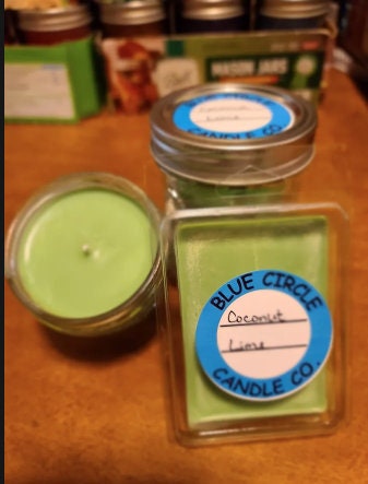 Soy Candle Coconut Lime | Hand-Made Soy Candle | Fall Decor | Mason Jar Candle | 16 oz. Candle | 8 oz. Candle | Hand Poured